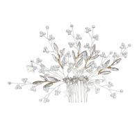 Bridal Decorative Hair Comb, Zinc Alloy, Flower, plated, for bridal, 110*180mm 