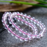 Rose Quartz Bracelet, Round, natural & for woman, pink 