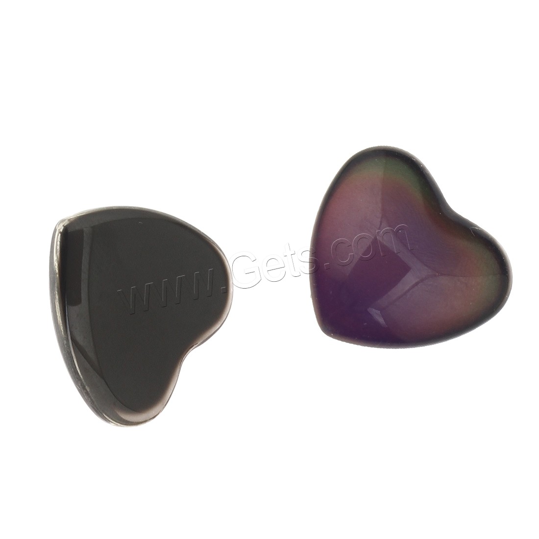 Quartz Cabochon, Flat Heart, random style & different size for choice, Sold By PC