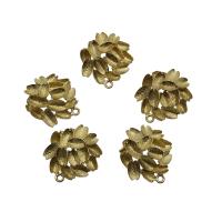 Brass Flower Pendants, 1/1 loop, original color Approx 3mm 