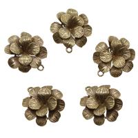 Brass Flower Pendants, original color Approx 2mm 