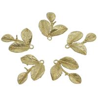 Brass Leaf Pendants, original color Approx 2mm 