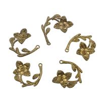 Brass Flower Pendants, original color Approx 2mm 