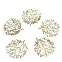 Brass Jewelry Pendants, Leaf, original color Approx 1mm 