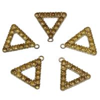 Messing Perlen Einstellung, Dreieck, originale Farbe, 13x12x1mm, Bohrung:ca. 0.5mm, verkauft von PC