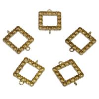 Brass Beads Setting,  Square, 1/1 loop, original color Approx 0.5mm 