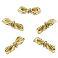 Brass Earring Stud Component, Bowknot, original color 