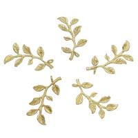 Brass Leaf Pendants, original color, nickel, lead & cadmium free 