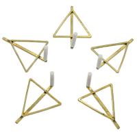 Brass Earring Stud Component, Triangle, original color 