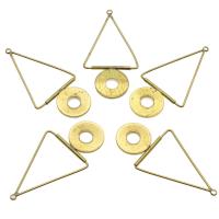 Brass Earring Drop Component, Triangle, original color Approx 0.3mm, Inner Approx 5mm 
