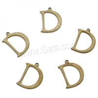Brass Jewelry Pendants, Letter D, original color Approx 1mm 