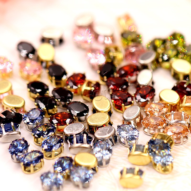 Cubic Zirconia Clawed Cubic Zirconia, polished, different styles for choice, more colors for choice, 6x8mm, 50PCs/Bag, Sold By Bag