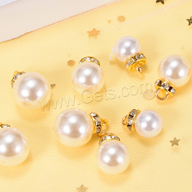 ABS Plastic Pearl Pendant, stoving varnish, different size for choice & different styles for choice & with rhinestone, Hole:Approx 2mm, 100PCs/Bag, Sold By Bag