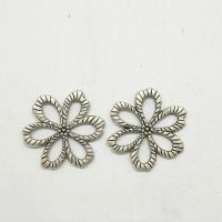 Zinc Alloy Flower Pendants, antique silver color plated, hollow 