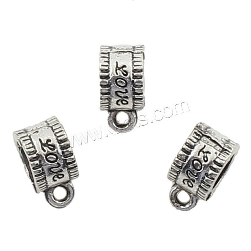 Zinc Alloy Bail Beads, Brass, plated, more colors for choice, 5x10x8mm, 500PCs/Bag, Sold By Bag