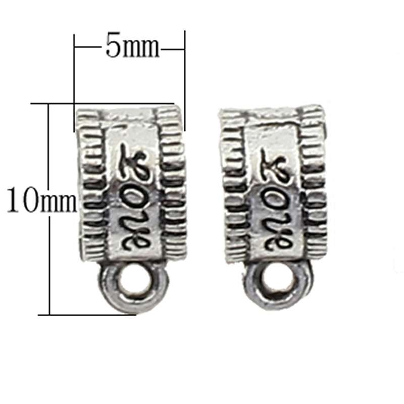 Zinc Alloy Bail Beads, Brass, plated, more colors for choice, 5x10x8mm, 500PCs/Bag, Sold By Bag