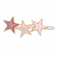 Hair Clip, Acrylic, with Zinc Alloy, gold color plated, for woman & with rhinestone 70mm,60mm 