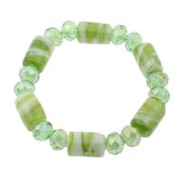Millefiori Lampwork bracelet, Placage, pour femme, vert  Environ 7.5 pouce Vendu par lot