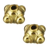 Weinlese Messing Perlen, verschiedene Größen vorhanden, Goldfarbe, 6.5x6.5x6mm, Bohrung:ca. 1.5mm, verkauft von PC