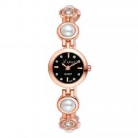 Pulsera Reloj de Moda, aleación de zinc, con Perlas de plástico ABS & Vidrio, movimiento chino, chapado, para mujer & con diamantes de imitación, más colores para la opción, 22x8mm, longitud:aproximado 7.67 Inch, Vendido por UD
