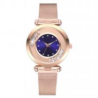 Bracelets de montre pour femmes, alliage de zinc, avec verre, mouvement chinoise, Plaqué de couleur d'or rose, avec strass, plus de couleurs à choisir Environ 9.06 pouce, Vendu par PC