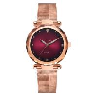 Women Wrist Watch, Zinc Alloy, with Glass, Chinese movement, rose gold color plated, for woman & with rhinestone Approx 9.06 Inch 