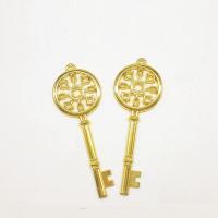 Zinc Alloy Key Pendants, gold color plated, hollow Approx 2mm 