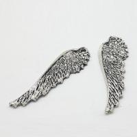 Wing Shaped Zinc Alloy Pendants, antique silver color plated Approx 1mm 