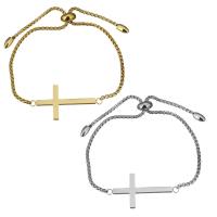 Edelstahl Armbänder, Jesus Kreuz, Kastenkette & für Frau, keine, 38x19mm,2mm, Länge:ca. 6-9 ZollInch, verkauft von PC