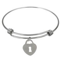 Stainless Steel Bangle, Lock, for woman, original color 1.5mm,67mm 