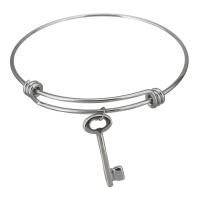 Stainless Steel Bangle, Key, for woman, original color 1.5mm,67mm 