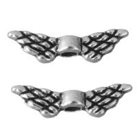Zinc Alloy Spacer Beads, Wing Shape, silver color plated, blacken Approx 1.5mm 