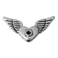 Zinc Alloy Spacer Beads, Winged Heart, silver color plated, blacken Approx 1.5mm 