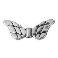 Zinc Alloy Spacer Beads, Wing Shape, silver color plated, blacken Approx 2mm 