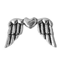 Zinc Alloy Spacer Beads, Winged Heart, silver color plated, blacken Approx 2mm 