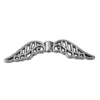 Zinc Alloy Spacer Beads, Wing Shape, silver color plated, hollow & blacken Approx 1.5mm 