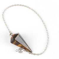 Natural Stone Pendulum, with Stone & Brass, plated, Unisex Approx 10.4 Inch 