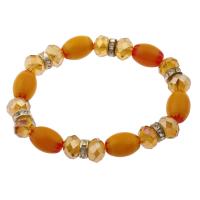 Millefiori Lampwork bracelet, Plaqué de couleur d'argent, pour femme, orange .5 pouce Vendu par lot