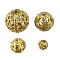 perla de cobre, metal, diverso tamaño para la opción, dorado, 4x4x4mm, agujero:aproximado 1mm, Vendido por UD