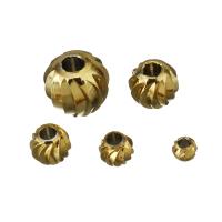 perla de cobre, metal, diverso tamaño para la opción, dorado, 3x2.5x3mm, agujero:aproximado 1.5mm, Vendido por UD