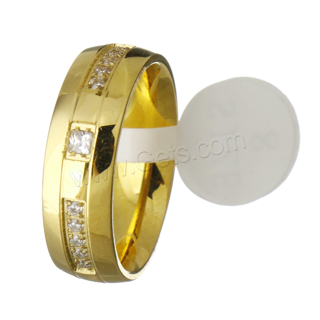 Нержавеющая сталь Rhinestone палец кольцо, нержавеющая сталь, разный размер для выбора, Много цветов для выбора, 6.5mm, продается PC