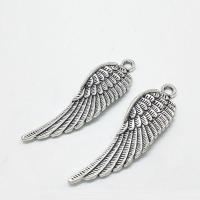 Wing Shaped Zinc Alloy Pendants, antique silver color plated Approx 2mm 