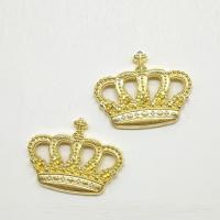 Zinc Alloy Crown Pendants, antique gold color plated 
