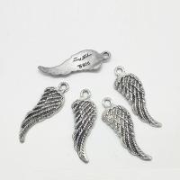 Wing Shaped Zinc Alloy Pendants, antique silver color plated Approx 2mm 