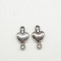 Zinc Alloy Charm Connector, Heart, antique silver color plated, 1/1 loop Approx 2mm 