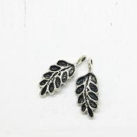 Zinc Alloy Leaf Pendants, antique silver color plated Approx 2mm 