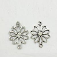 Zinc Alloy Flower Pendants, antique silver color plated, 1/1 loop Approx 2mm 