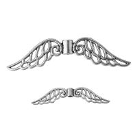 Perles intercalaires en alliage de zinc, forme d'aile, multiple tailles pour le choix & noircir, argent, Vendu par PC