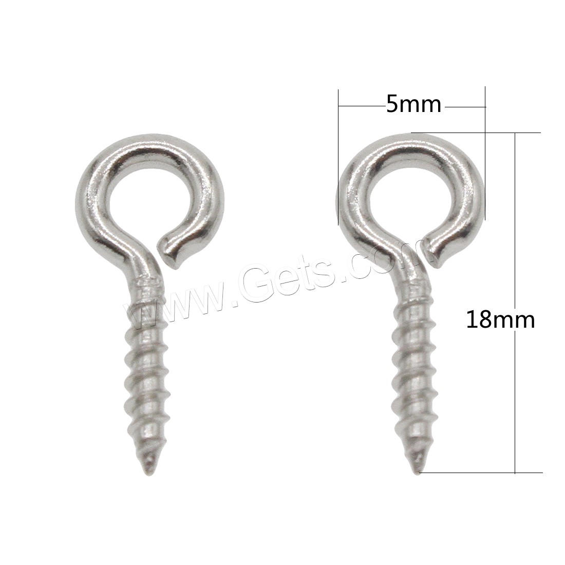 Stainless Steel Eyepins, different size for choice, original color, Hole:Approx 3mm, Sold By PC