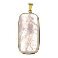 Brass Pendant, with Rose Quartz, gold Approx 